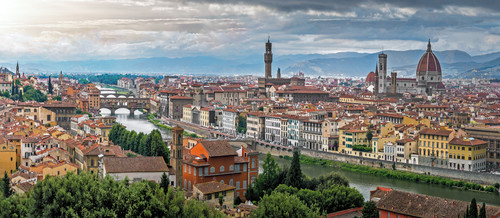 Florence from piazza michelangelo panoramic italy qmz9wu