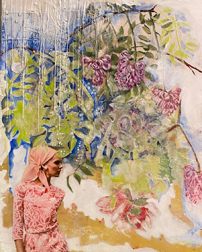 Vancardo mina wonderful wisteria 15x19 mixed media collage g8cklw