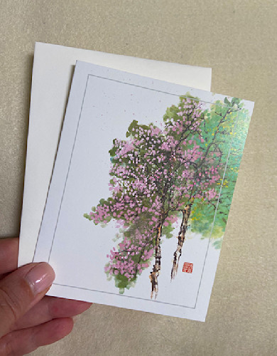 New spring trees card ose5py