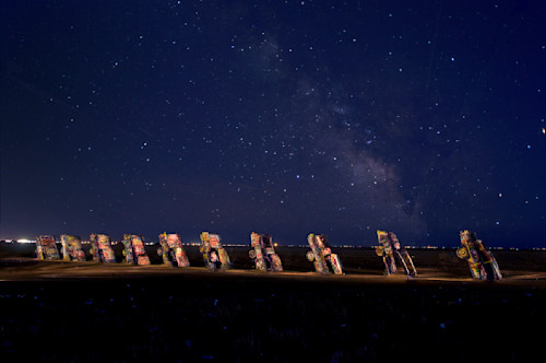 Caddilac ranch painted with light bfsic1