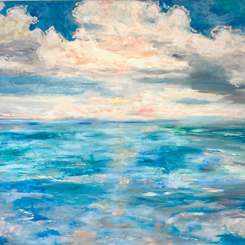 ひなたオーシャンアート　ハートの海　波アート 特大ボード 珊瑚の海>少し訳あり 超立体 沖縄の海 レジンアート