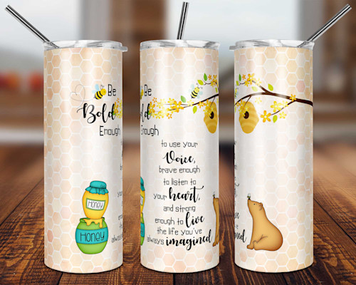 Bee gnome tumbler sublimation – PeachyCoDesigns