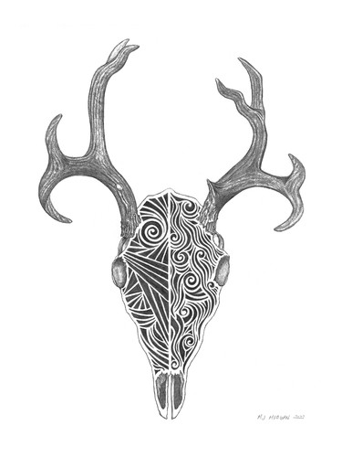 Deer skull decorative 24x18 vynz2v
