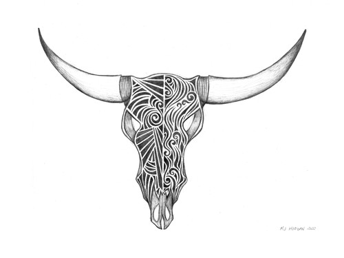 Cow skull decorative 24x18 sfpemq