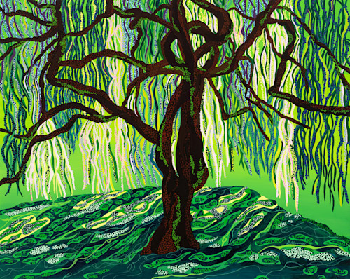 エルテ Erte「Willow Tree」シルクスクリーン 10号大 サイン エルテ Erte「Willow Tree」シルクスクリーン 10号大 サイン