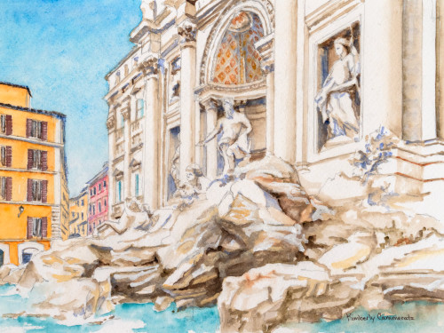 Paint by Number WITH FRAME Fountain Di Trevi Rome Diy 