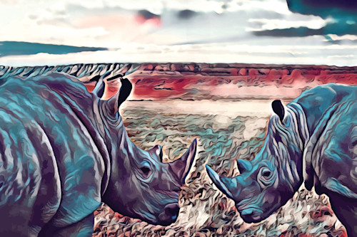 Rhinos in profile n48ekz