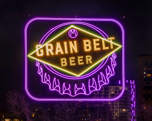 Hennepin Avenue Bridge And Grain Belt Beer Sign Minneapolis Art By William  Drew Photography