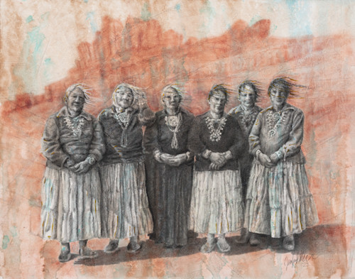 Grandmothers with red mountain 11x14 canvasmatte v3 copy kj3pop