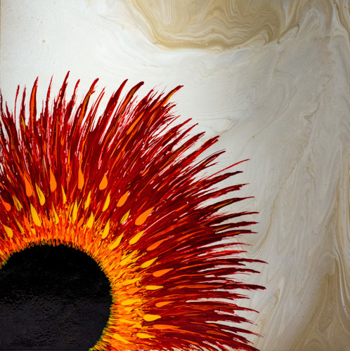 Red sunflower on tan 16x16 1.5 wrap mdtzxf