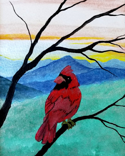 Cardinal in the blue ridge 2017 byvflg