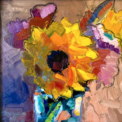 Sunflower glow 3 oil 6x6 ra2bz2