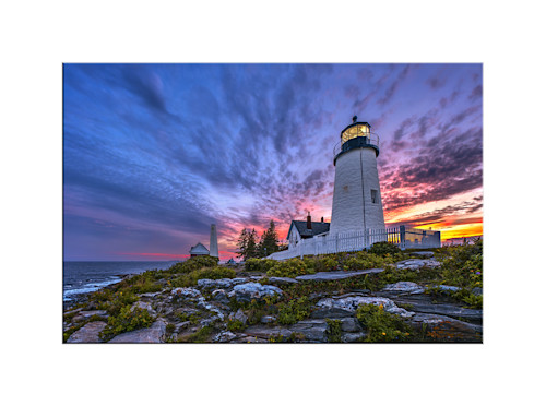 Sunset at pemaquid point lighthouse ap qt8ohg