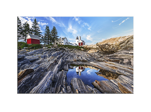 Pemaquid point lighthouse in reflection ap rkzqco