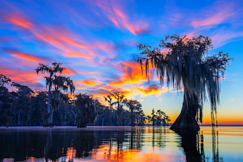 Lake Maurepas on Fire — Louisiana swamp fine-art photography prints