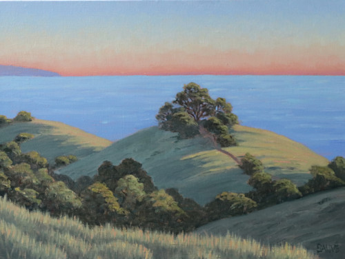 Original oil painting of California hillside, Northern California popular painting Marin County