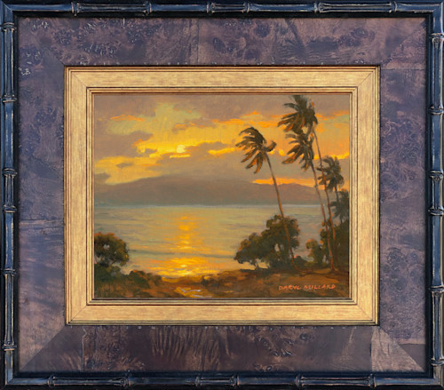 Lahaina Sunset by Daryl Millard Wood Frame