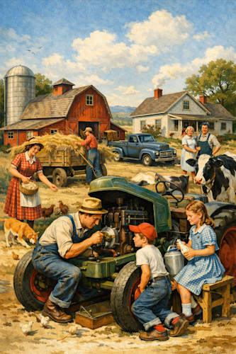 Norman rockwell farm oaignl