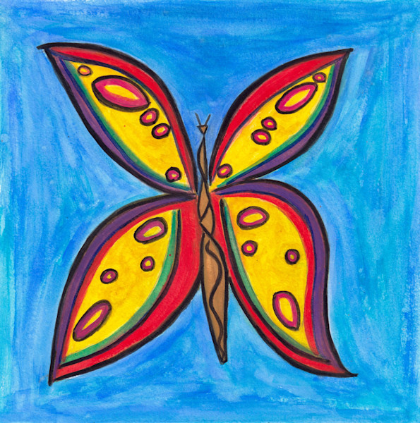 A New Day Butterfly Watercolor Painting by Paul Zepeda Prints on Wet