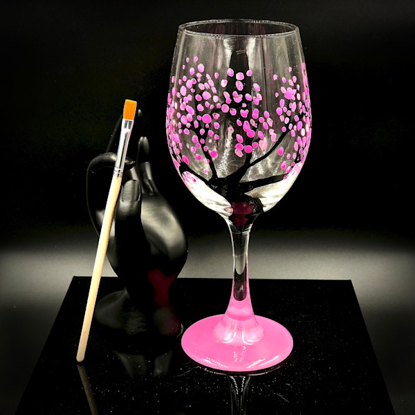 Cherry Blossom Wine Glass, Sold Separately