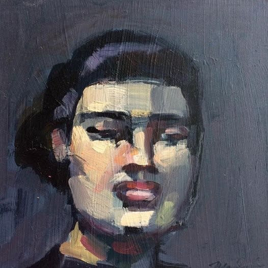 Stunning Portrait Of Genesis 3 Portrait Oil Painting Original Art By Monique Sarkessian Alla Prima Portrait In Oil Paint Framed With A White Wood Floater Frame