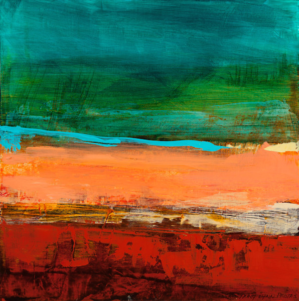 Turquoise-Blue Abstract Landscape Canvas Art Turquoise-Blue Abstr