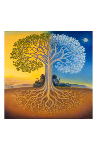 Django s Tree 5x7 Inch Notecard Markhensonart