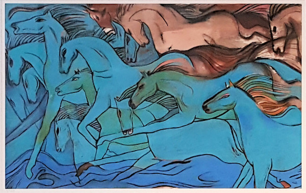 Blue Horses I, 28x20