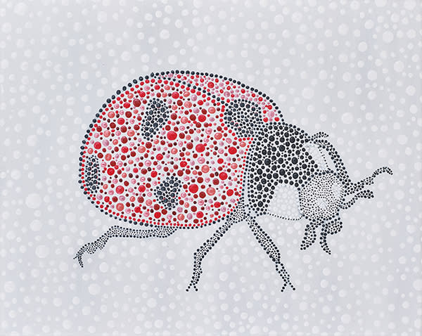 Lady Bug Dot Art Painting