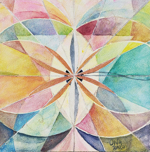 Newest The Eagle Spirit Sacred Geometry Water Color Original Painting