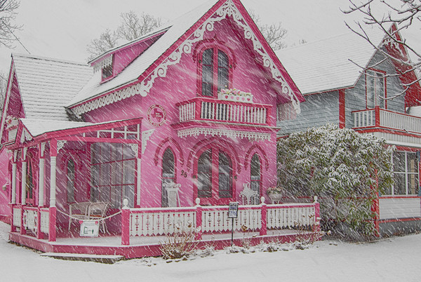 Historic Pink House Canvas