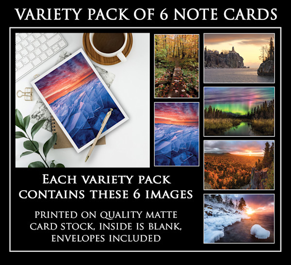 Pack 1 Note Cards featuring Photography by Ryan Tischer - Variety of 6