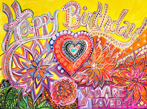 Psychedelic groovy heart canvas art