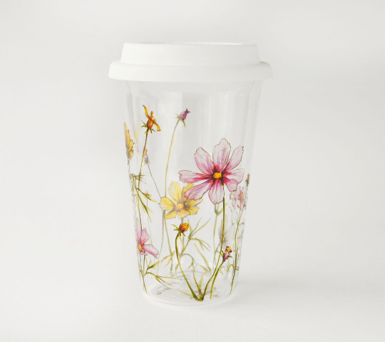 Pretty Flower Vine' Travel Mug