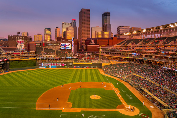 Target Field, Minneapolis Skyline Panorama Poster - the Stadium Shoppe