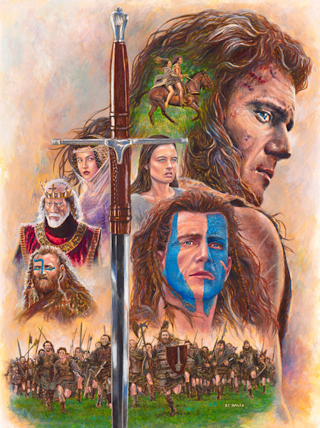 Braveheart movie poster original art by Brian C Hailes
