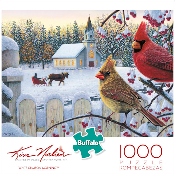 White Crimson Morning 1000pc Puzzle | Norlien Fine Art, Inc.