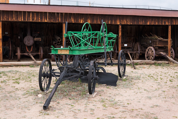 Antique horse drawn road grader
