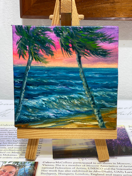 Miniature Original Oil Painting On Canvas 3x3 | Julie Galeeva Fine Art
