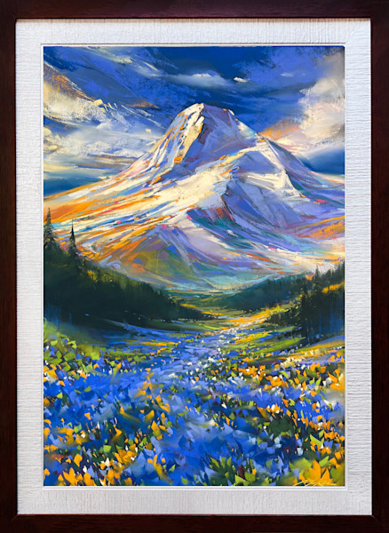 油絵絵画　art design artist m.t Triptych Teal & Gold Textured Mountain Art | Serene Abstract Landscape