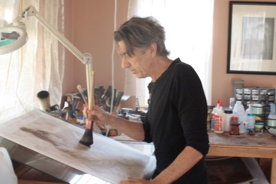 Frantisek Strouhal in his Studio