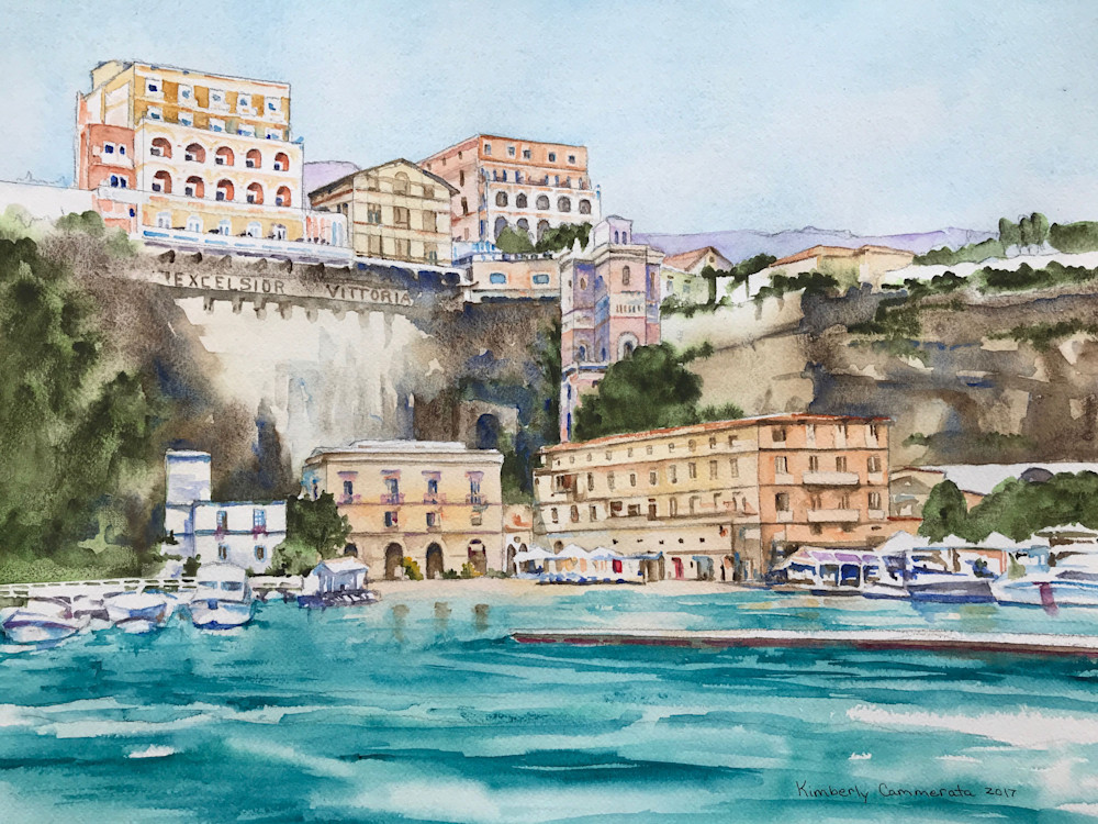 La Marina Piccola Sorrento | Original Watercolor | Kimberly Cammerata