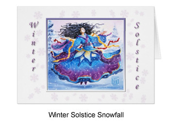 Winter solstice snowfall with goddess