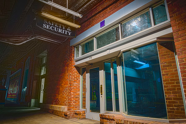 The old storefront security office in Underground Atlanta