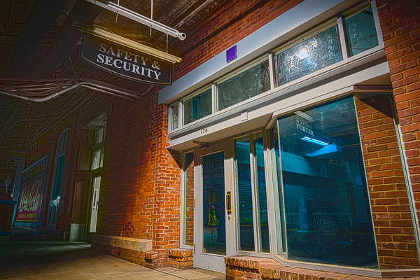 The old storefront security office in Underground Atlanta