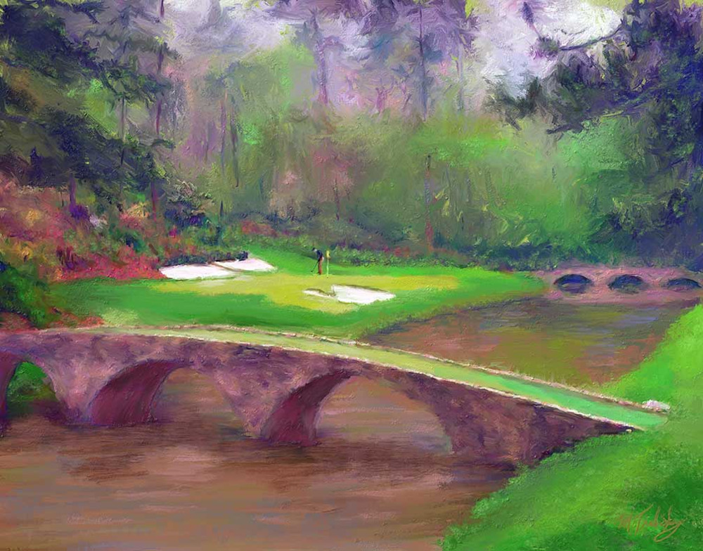 Painting of Augusta National golf course by artist Mark Trubisky