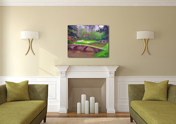 Augusta National golf course painting by sports artist Mark Trubisky