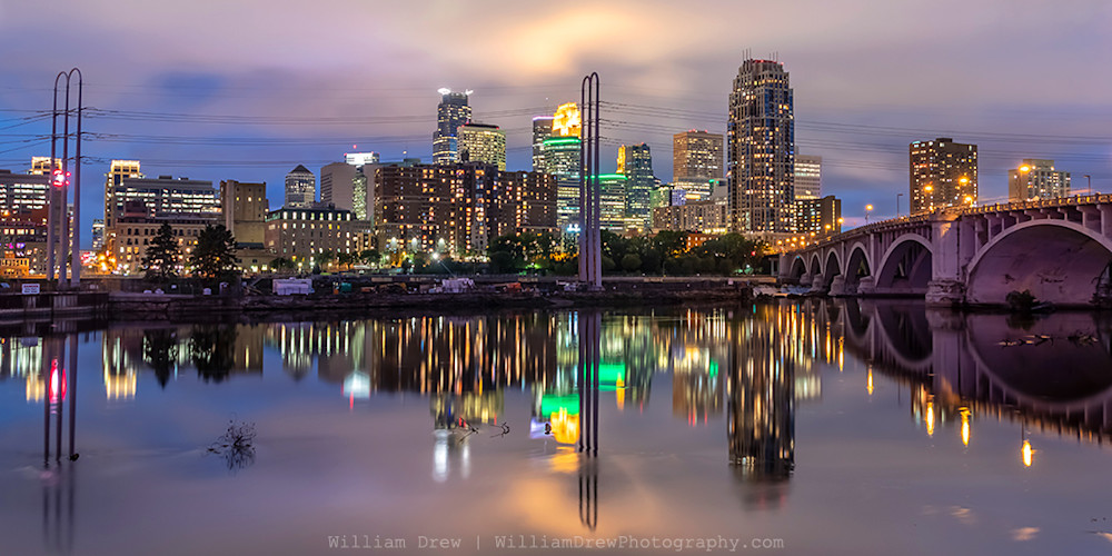 Minneapolis Skyline Reflection Photograph - Minneapolis Wall Art | William Drew Photography