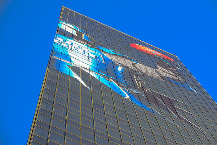 Bud Light knight on a tall building