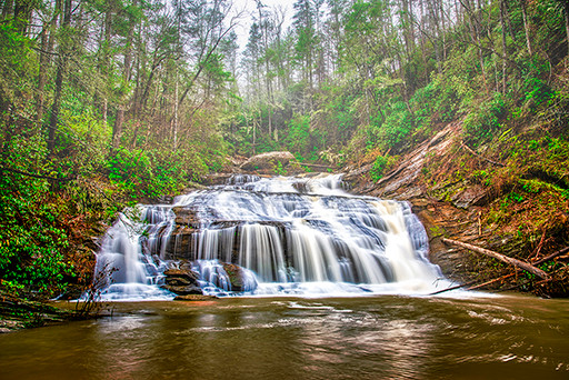 Panther Creek Falls in Georgia's Smoky Mountains foothills is well worth the 3-mile hike.